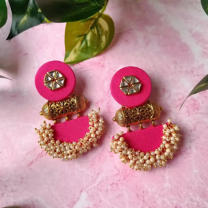 Stylish Julian Pink Handmade Earring